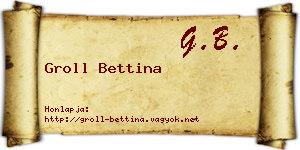 Groll Bettina névjegykártya